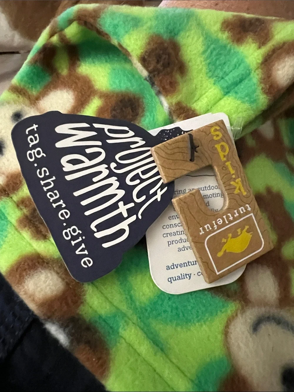 Turtle Fur Kids Monkey Print Fleece Neck Warmer - Green
